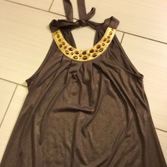 Romeo & Juliet Couture midi w/ gold/beads collar M - Picture 3 of 6